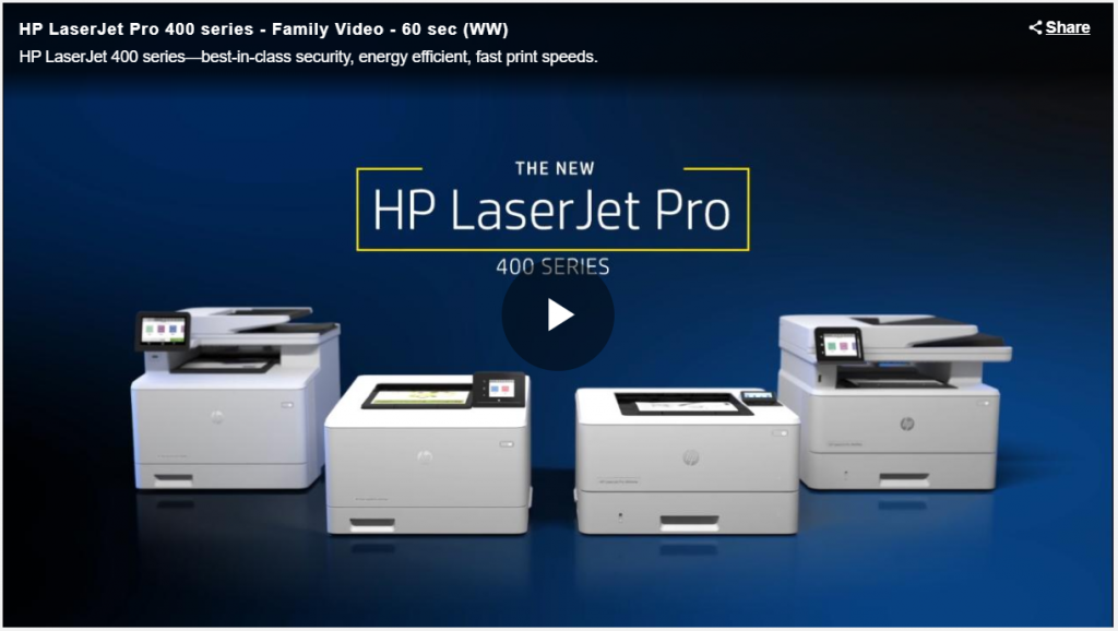 HP LaserJet Pro Video of 400 Series